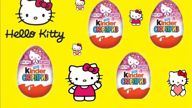 Просто ЧУДО - открываем яйца киндер сюрприз Hello Kitty. Unboxing 12 Hello Kitty Kinder Surprise!!!!