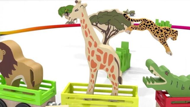 Песни для детей от 1 года. Развивающие мультики про машинки. Паровоз - зоопарк. Животные для детей кукольный театр