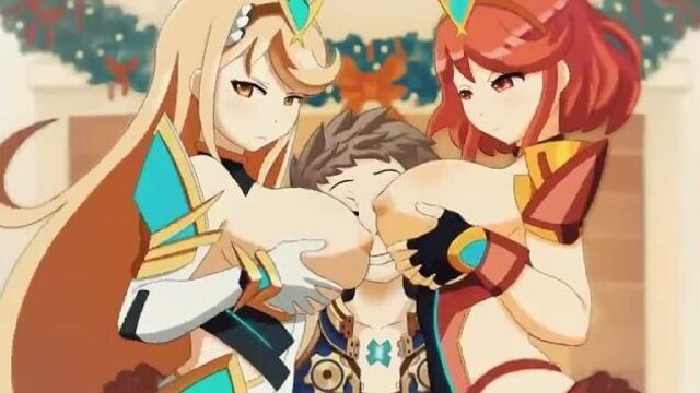 Mythra x Pyra - NSFW; gif; animation; big tits; big boobs; 3D sex porno hentai; [Xenoblade Chronicles 2]