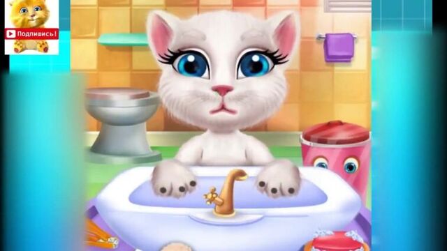 Кошка Анжела грязнуля! Мультфильм про кошечку Развивающий мультик для детей
