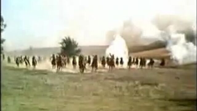 Атака казаков на позиции Австро-Венгрии