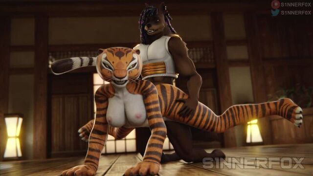 Furry yiff kung fu panda tiger master tigress dreamworks 3