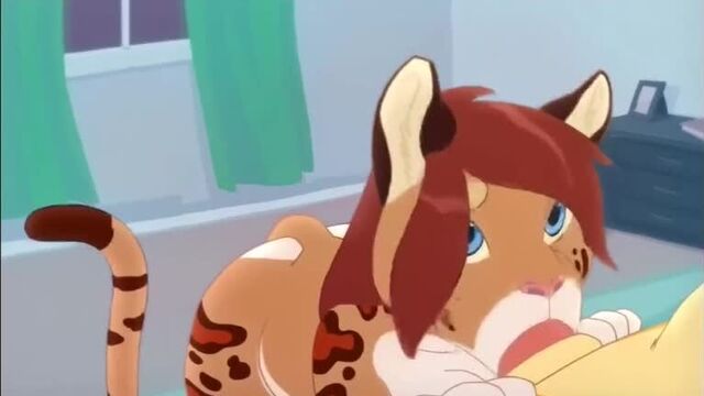 2d Yiff by Fuzzamorous Straight Furry Porn Sex E621 FYE tiger cat girl blowjob deepthroat