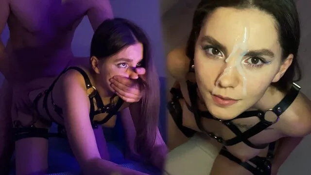 Hot Brunette In Harness Sucks And Jumps On My Dick - Just Look At Her Pretty ...