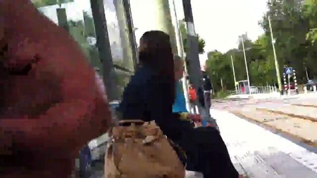 Jerking in public and cum