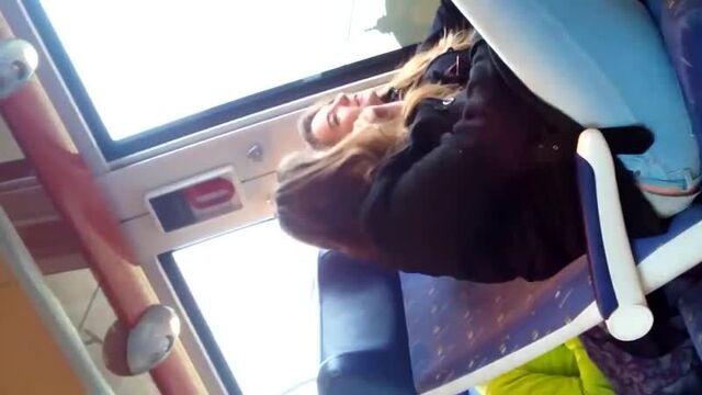 2 French Cunts watch Cock Flash on train
