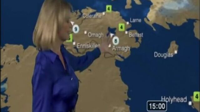 Carol Kirkwood Silk Blouse Big Chest 2 Left Erect Nipple