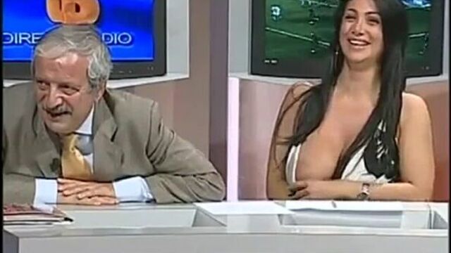 The beautiful Marika Fruscio shows her breasts on Italian TV