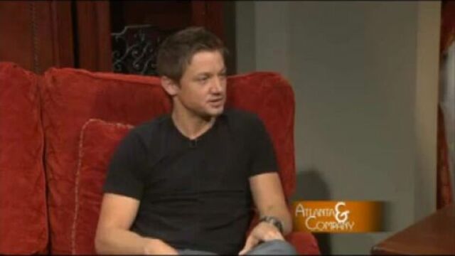 The Hurt Locker Jeremy Renner with Tom Sullivan TV Host and Corporate Emcee
