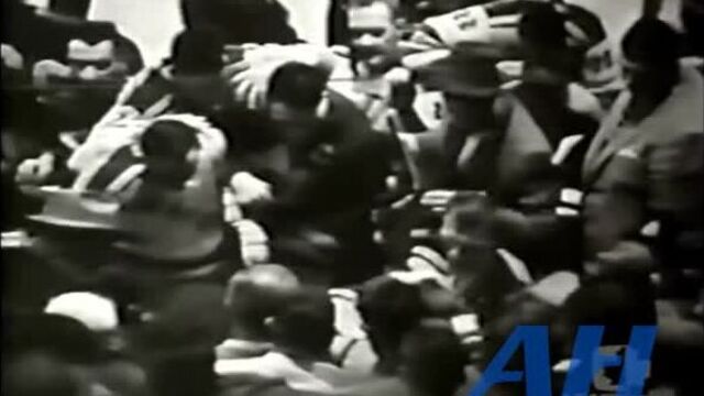Toronto Maple Leafs vs New York Rangers Bench Clearing Brawl Mar 14, 1959