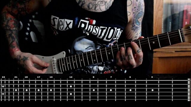 Sasha Rock'n'Roll guitar lessons - Sid Vicious/Sex Pistols (Somethin' Else, Eddie Cochran cover) видео урок №11 tutorial