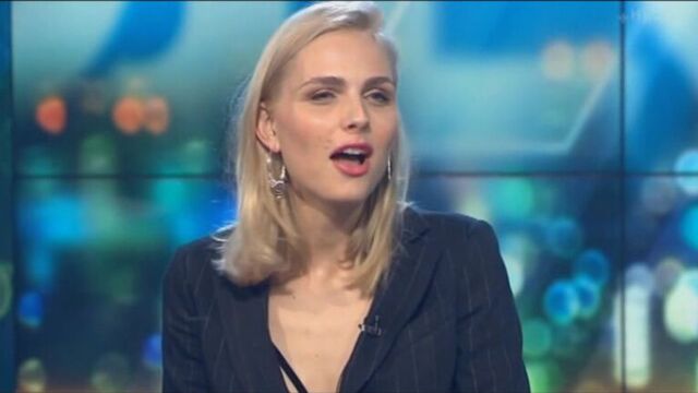 Australian model Andreja Pejić appeared on Three's The Project 31.03.2017