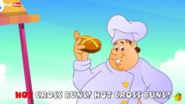 Karaoke_ Hot Cross Buns - Songs With Lyrics - Cartoon_Animated Rhymes For Kids