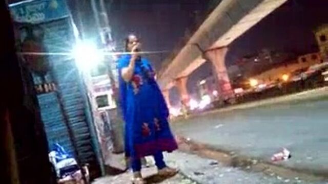 Girl watching dick flashing in public.