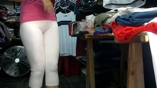 Candid Cameltoe In White Leggings sexy candid girls.mp4