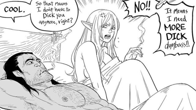 [Chunkymoons not so safe space] Even Elves deserve love, once in a while | comic by baalbuddy