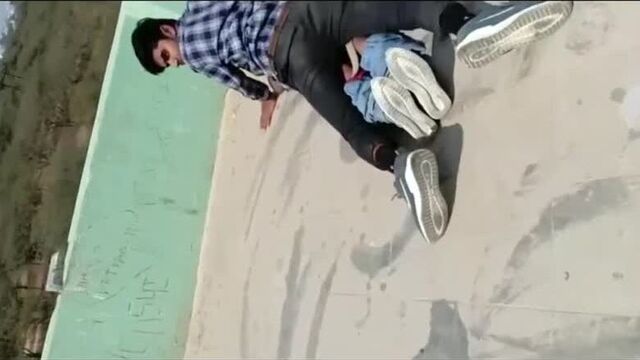 Desi teen Couple caught fucking on terrace
