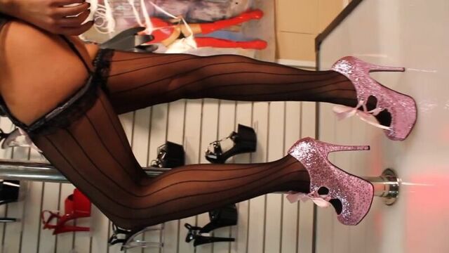 Glamour Model Arabella In Lingerie Stockings Bordello Teeze Shoes