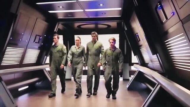 Eli Roth, Clare Grant, Seth Green and Stephen Moyer in Godzilla: King Of The Monsters