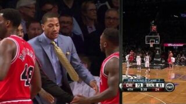 Rachel Nichols about Derrick Rose (Brooklyn Nets 22.04.13 Game 2 Playoffs 2013)