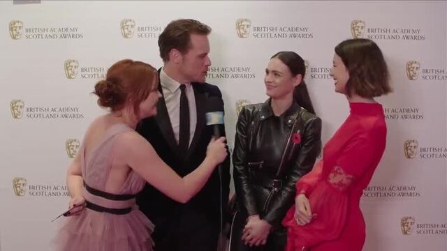 Caitriona Balfe, Sam Heughan, and Sophie Skelton