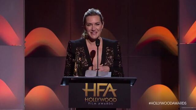 Kate Winslet is honored with the Hollywood Actress Award for her role in @wonderwheelmov.