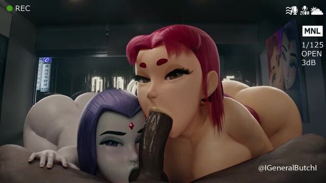Raven and Starfire TeenTitans Rule34 R34 sound