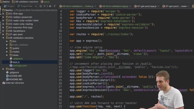 Node.js + Express - Tutorial - Express-Validator and Express-Session (Validation & Sessions)