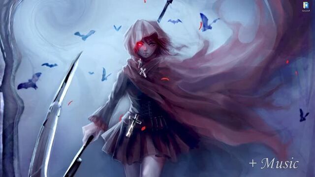Визуалайзер девушка Red с косой из аниме RWBY - живые обои для Wallpaper Engine