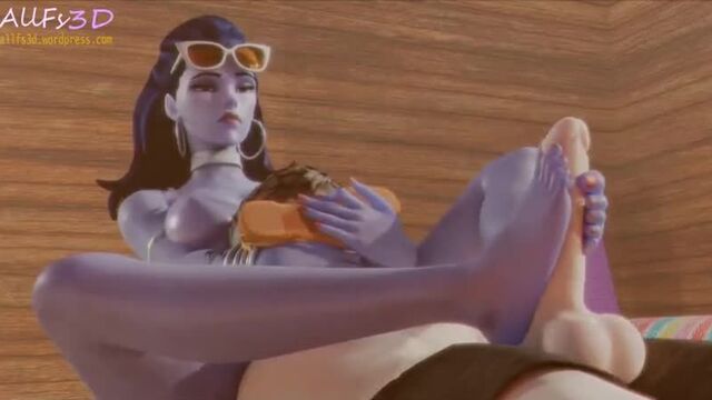 Widowmaker - domination; footjob; foot fetish; masturbation; rape; 3D sex porno hentai; [Overwatch]