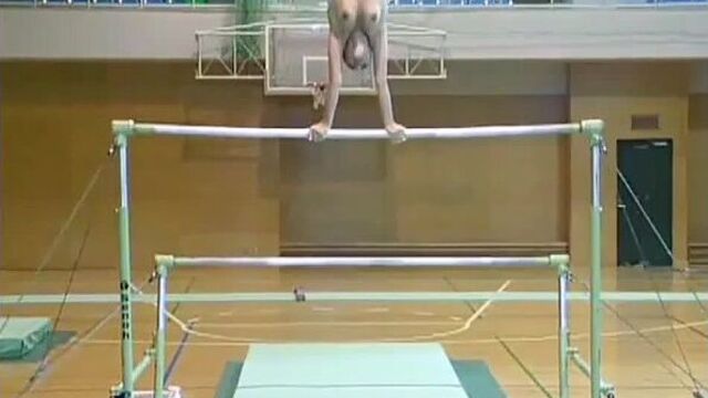 Romanian gymnast Corina Ungureanu works out naked.