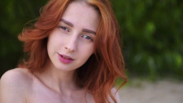 Helga Grey - New Talent Helga Backstage (big boobs russian girl solo posing nude redhair shaved pussy)