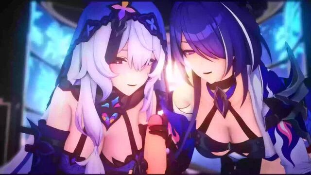 Acheron | Black Swan - handjob; paizuri; riding; blowjob; 3D sex porno hentai; (by @yun58122407) [Honkai: Star Rail]