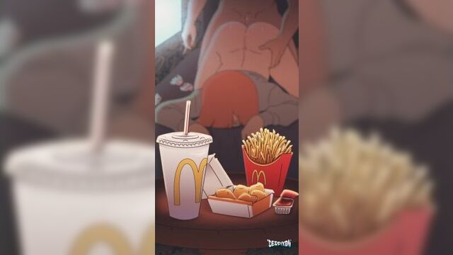 Derpixon | Yoru Mac (McDonalds Japan) [Hentai Animated Loop]