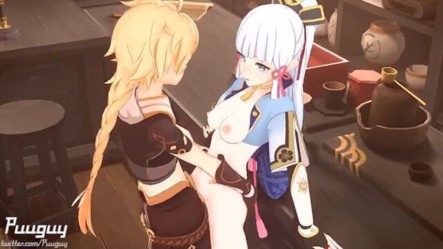 genshin impact hentai ayaka with aether fast fucking