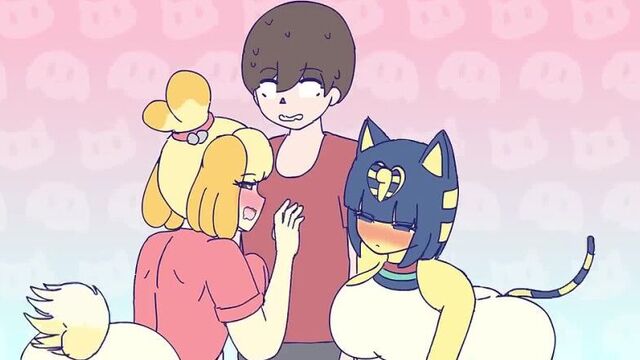 Гарем монстродевочек (Dangoheart Animation) | Ankha and Isabelle got drunk _ An Animal Crossing anime