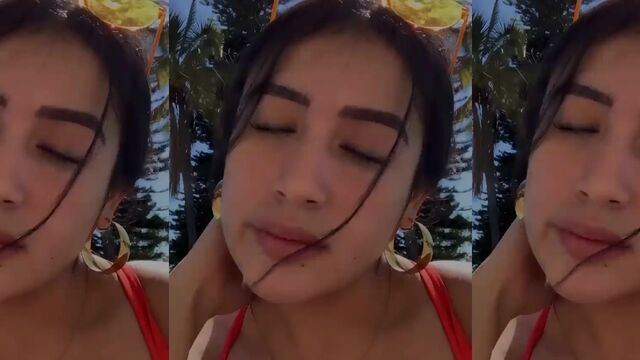 Mexicana Tetona caressing herself in a sensual way