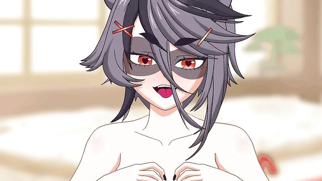 Snuffy VTuber gets fucked by a wild raccoon