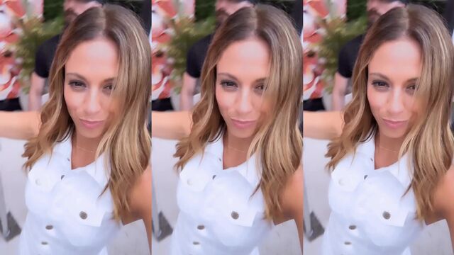 A hot weather girl named Cheryl Scott takes off her clothes during the report