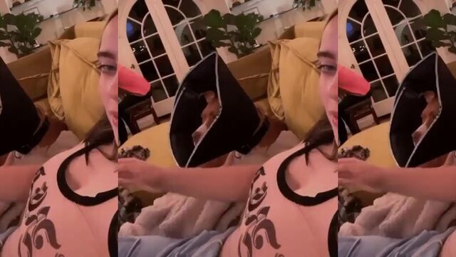 A hot music star is known for her huge and bouncy boobs