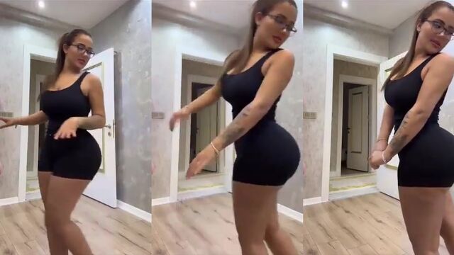 Balkan beauty shows off big ass in public on Instagram