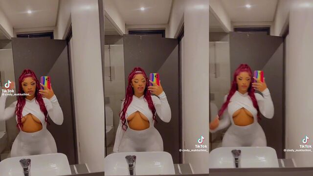Cindy Mahkathini shows off her big booty and twerks for the camera