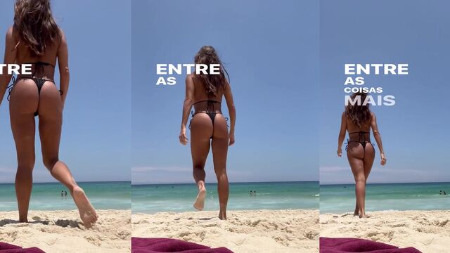 Celebrity Brazilian actress Andressa Souza shows her juicy ass in the bedroom