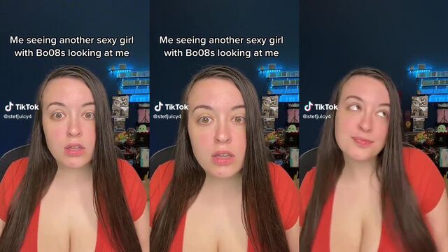 A cute and short babe with impressive huge natural juggs
