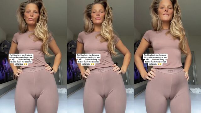 The girl has a phat pussy and she loves to show it off on TikTok