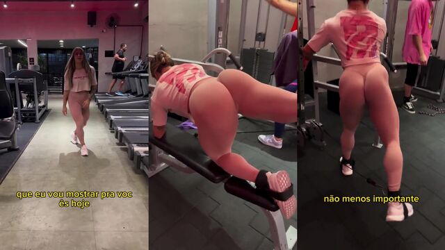 Fit Brazilian girl from São Paulo shows her juicy ass in gym