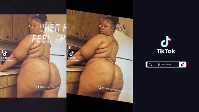A fat black woman shows her big ass while shaking it with twerking moves