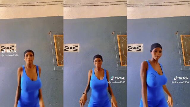 African beauty with big tits shakes her ass on TikTok