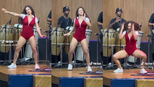 Hot Latina girl dancing sexy funk with her amazing ass in thong