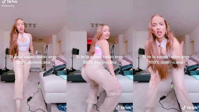 Hot twerk sexy dance performed by a stunning TikTok model